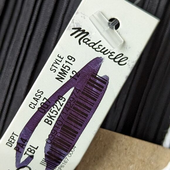 Madewell Black Plissé Pleated Mini Dress NWT Size 12 Little Black‎ Dress Party - Picture 9 of 16